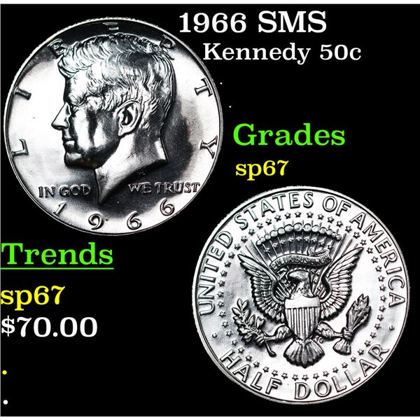 1966 SMS Kennedy Half Dollar 50c Grades sp67