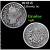 Image 1 : 1912-d Liberty Nickel 5c Grades vg, very good