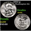 Image 1 : 1952-p Washington Quarter 25c Grades GEM+ Unc