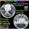 Image 1 : ***Auction Highlight*** 1966 Large Beads Canada Dollar $1 Graded ms67+ PL By SEGS (fc)