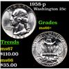 Image 1 : 1958-p Washington Quarter 25c Grades GEM++ Unc