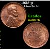 Image 1 : 1953-p Lincoln Cent 1c Grades GEM+ Unc RB
