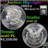 Image 1 : ***Auction Highlight*** 1882-s Morgan Dollar Near Top POP! $1 Graded ms67 pl By SEGS (fc)
