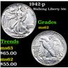 Image 1 : 1942-p Walking Liberty Half Dollar 50c Grades Select Unc