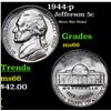 Image 1 : 1944-p Jefferson Nickel 5c Grades GEM+ Unc