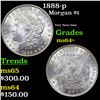 Image 1 : 1888-p Morgan Dollar $1 Grades Choice+ Unc