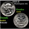 Image 1 : 1955-d Washington Quarter 25c Grades Choice Unc
