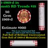 Image 1 : Shotgun Lincoln 1c roll, 1969-d 50 pcs Bank Wrapper.