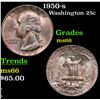 Image 1 : 1950-s Washington Quarter 25c Grades GEM+ Unc