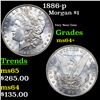 Image 1 : 1886-p Morgan Dollar $1 Grades Choice+ Unc