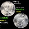 Image 1 : 1922-p Peace Dollar $1 Grades GEM Unc