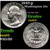 Image 1 : 1943-p Washington Quarter 25c Grades Choice+ Unc