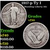 Image 1 : 1917-p Ty I Standing Liberty Quarter 25c Grades vf++