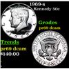 Image 1 : Proof 1969-s Kennedy Half Dollar 50c Grades GEM++ Proof Deep Cameo