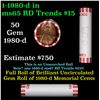 Image 1 : Shotgun Lincoln 1c roll, 1980-d 50 pcs Bank Wrapper.