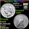 Image 1 : 1925-s Peace Dollar $1 Grades Select+ Unc By USCG