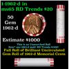 Image 1 : Shotgun Lincoln 1c roll, 1962-d 50 pcs Bank Wrapper.