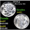 Image 1 : 1944-p Mercury Dime 10c Grades GEM++ Unc