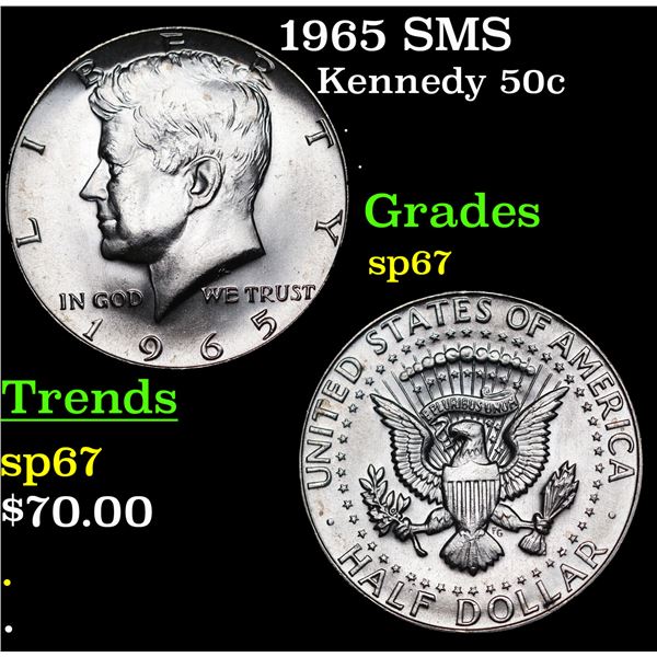 1965 SMS Kennedy Half Dollar 50c Grades sp67