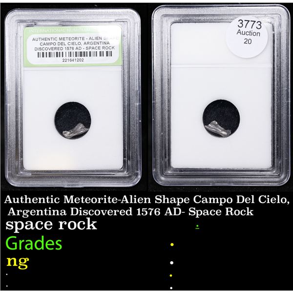Authentic Meteorite-Alien Shape Campo Del Cielo, Argentina Discovered 1576 AD- Space Rock Graded By 