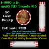 Image 1 : Shotgun Lincoln 1c roll, 1980-p 50 pcs Bank Wrapper.