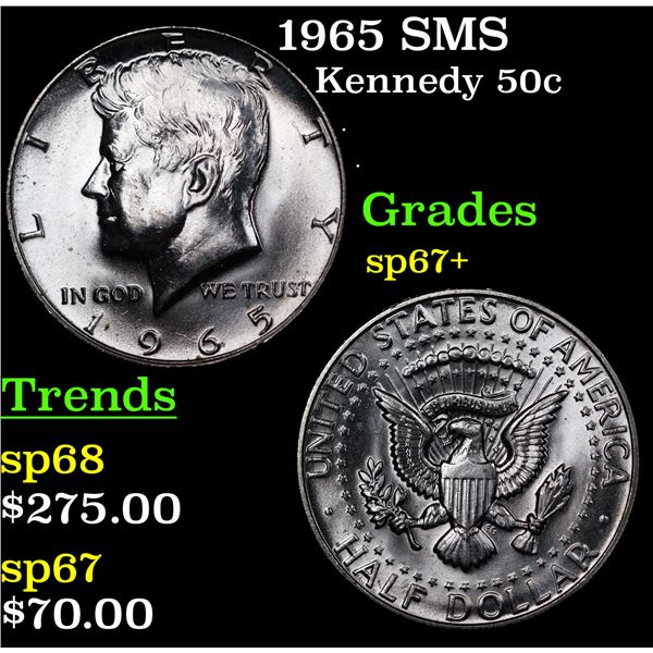 1965 SMS Kennedy Half Dollar 50c Grades sp67+