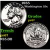 Image 1 : Proof 1955 Washington Quarter 25c Grades GEM++ Proof