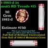 Image 1 : Shotgun Lincoln 1c roll, 1982-d 50 pcs Bank Wrapper.