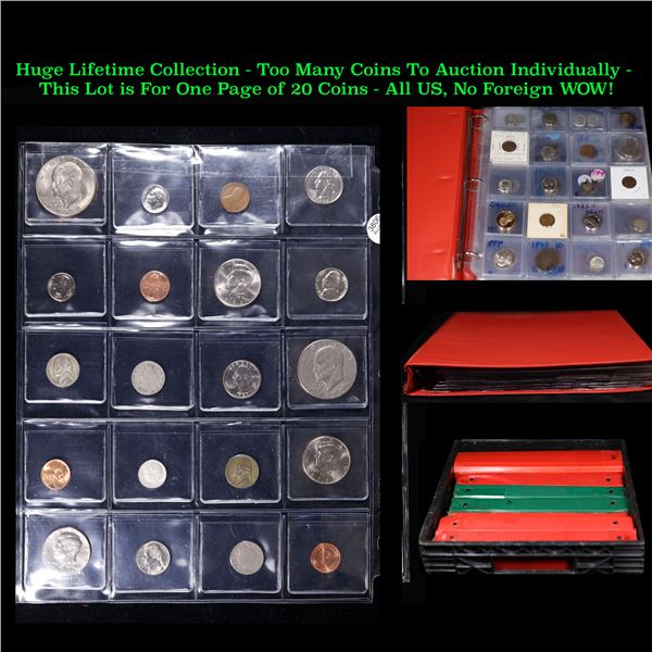Huge Liifetime Collection - Too Many Coins To Auction Individually - This Lot is For One Page of 20 