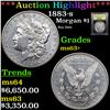 Image 1 : ***Auction Highlight*** 1883-s Morgan Dollar $1 Graded Select+ Unc BY USCG (fc)