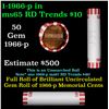 Image 1 : Shotgun Lincoln 1c roll, 1966-p 50 pcs Bank Wrapper.