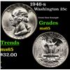 Image 1 : 1946-s Washington Quarter 25c Grades GEM Unc