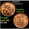 Image 1 : 1944-d Lincoln Cent 1c Grades Gem+ Unc RD
