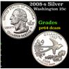 Image 1 : Proof 2008-s Silver Washington Quarter 25c Grades Choice Proof Deep Cameo