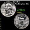 Image 1 : 1948-s Washington Quarter 25c Grades Select Unc