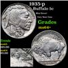 Image 1 : 1935-p Buffalo Nickel 5c Grades Choice+ Unc