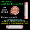 Image 1 : Shotgun Lincoln 1c roll, 1978-d 50 pcs Bank Wrapper.
