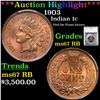 Image 1 : ***Auction Highlight*** 1903 Indian Cent 1c Graded ms67 RB by SEGS (fc)