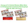 Image 1 : Group of 2 United States Mint Set in Original Government Packaging! From 1986-1987 with 20 Coins Ins