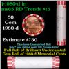 Image 1 : Shotgun Lincoln 1c roll, 1980-d 50 pcs Bank Wrapper.