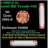 Image 1 : Shotgun Lincoln 1c roll, 1981-d 50 pcs Bank Wrapper.