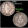 Image 1 : 1907 Liberty Nickel 5c Grades vg+