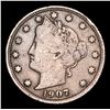 Image 2 : 1907 Liberty Nickel 5c Grades vg+