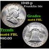 Image 1 : 1948-p Franklin Half Dollar 50c Grades Choice Unc FBL