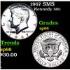 Image 1 : 1967 SMS Kennedy Half Dollar 50c Grades sp66