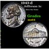 Image 1 : 1943-d Jefferson Nickel 5c Grades Choice Unc