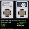 Image 1 : NGC 1930 N AH HS Denmark 2 Kroner Graded au55 By NGC