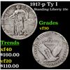 Image 1 : 1917-p Ty I Standing Liberty Quarter 25c Grades vf++