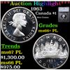 Image 1 : ***Auction Highlight*** 1963 Canada Dollar $1 Graded ms66+ PL By SEGS (fc)