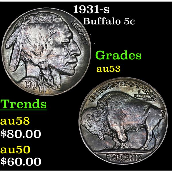 1931-s Buffalo Nickel 5c Grades Select AU